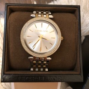 Michael Kors Womens Darci two-tone bracelet watch